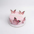 Pink butterfly theme cake